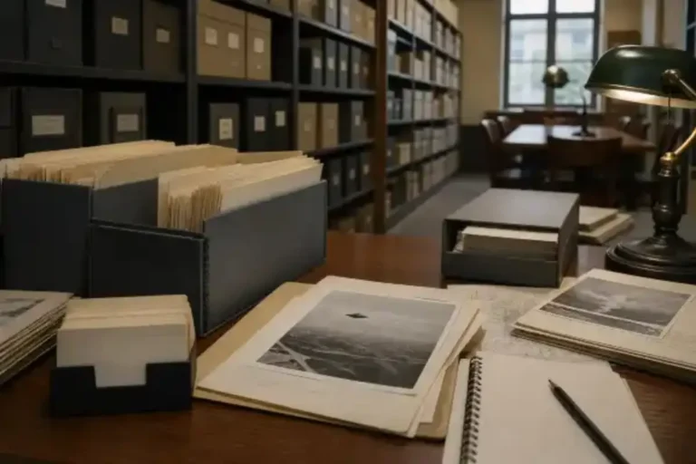 Archival illustration of UAP records and sealed government files
