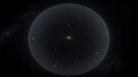 Illustration of an interstellar trajectory passing through a planetary system