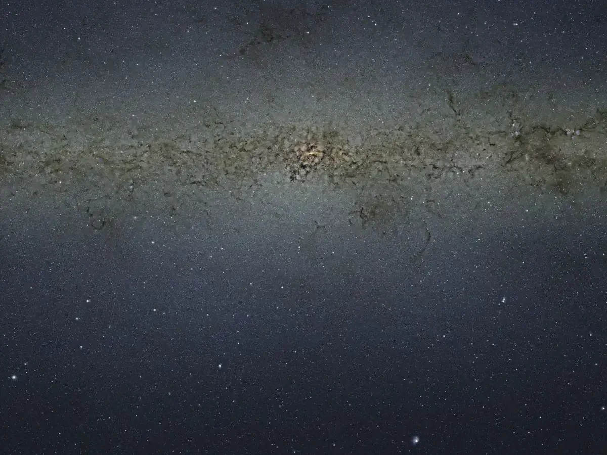 The Milky Way seen toward its dense central regions