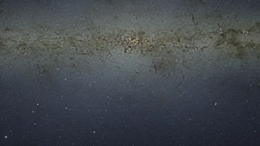 The Milky Way seen toward its dense central regions