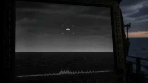 Military infrared sensor display tracking an ambiguous aerial object