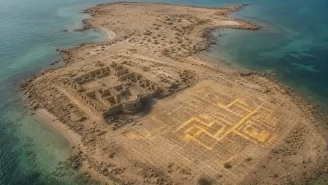 Ground-penetrating radar map over Al Sinniyah Island