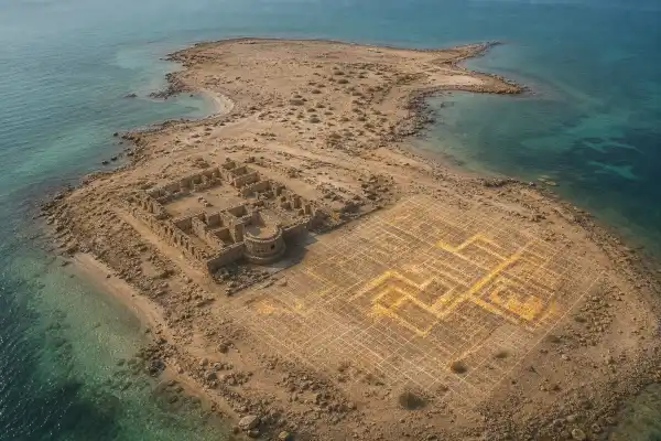 Ground-penetrating radar map over Al Sinniyah Island