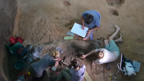 Archaeological excavation trench at Prei Khmeng