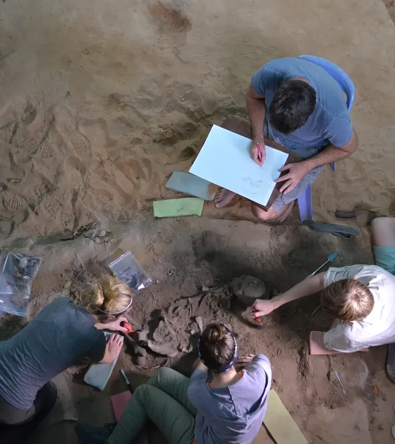 Archaeological excavation trench at Prei Khmeng
