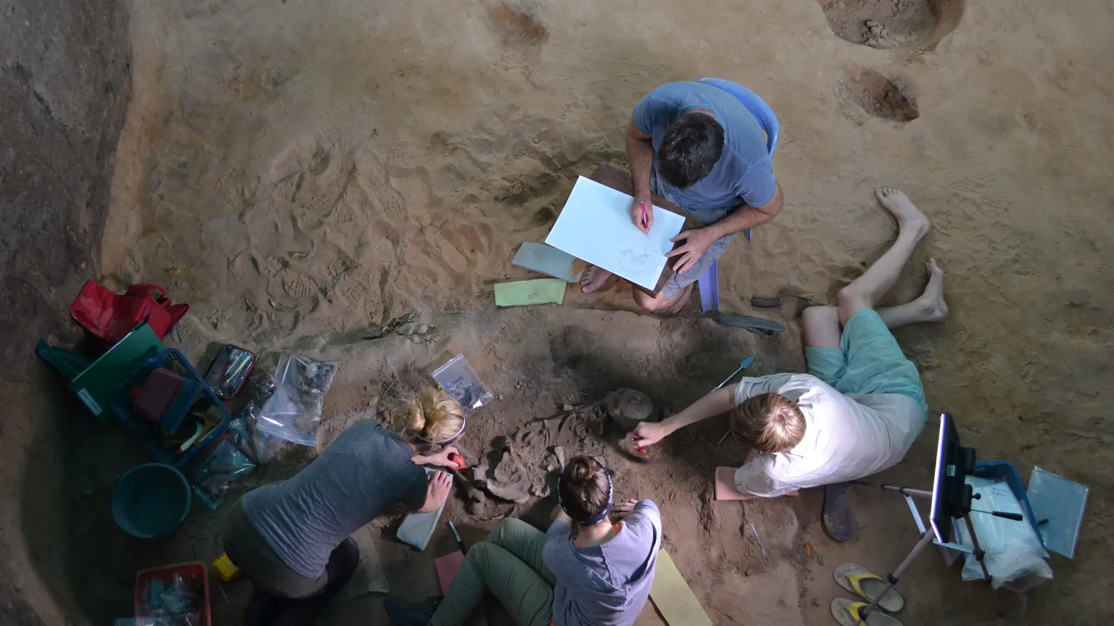 Archaeological excavation trench at Prei Khmeng
