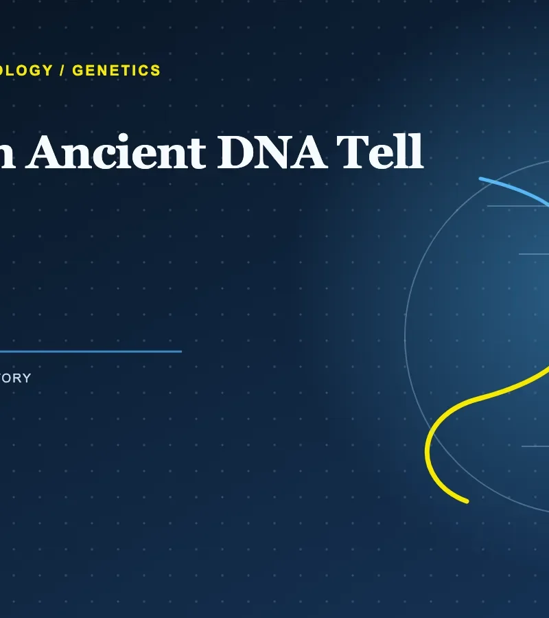 Archaeologist examining a small bone sample for ancient DNA research