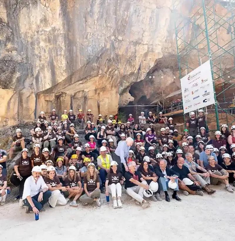 Archaeologists excavating the Gran Dolina site at Atapuerca in Spain