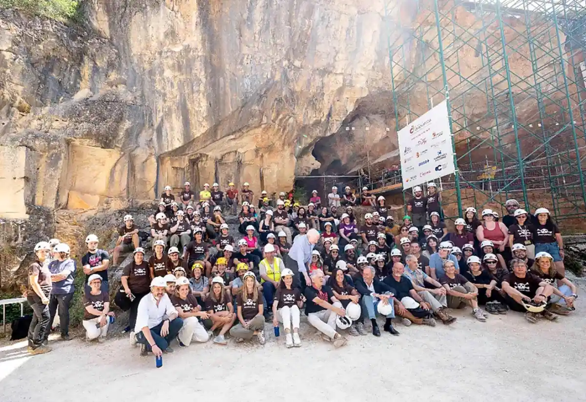 Archaeologists excavating the Gran Dolina site at Atapuerca in Spain