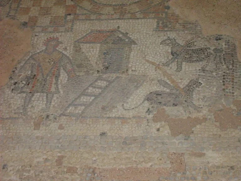 The Medusa mosaic at Brading Roman Villa on the Isle of Wight