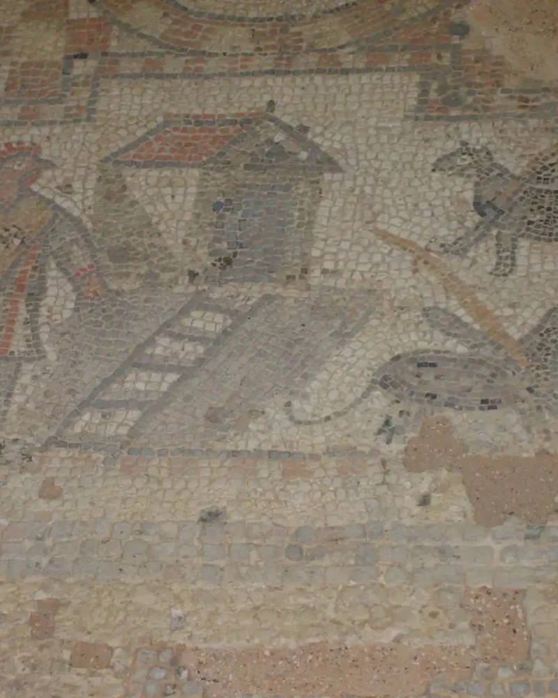 The Medusa mosaic at Brading Roman Villa on the Isle of Wight