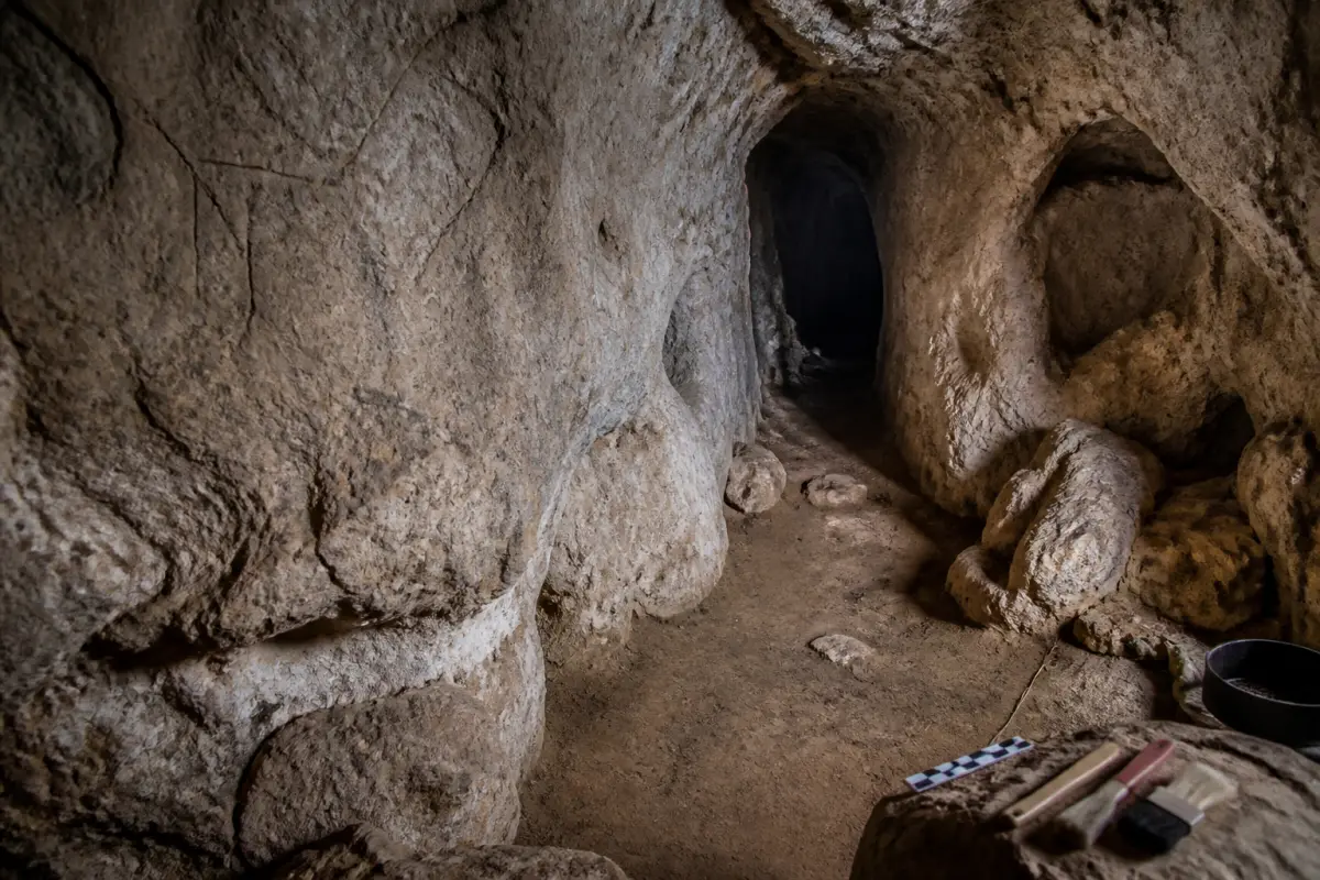 Limestone cave sanctuary where Roman inscriptions were recorded at Cova de les Dones