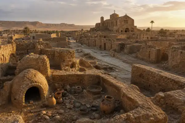 Excavated Byzantine city in Egypt's Dakhla Oasis