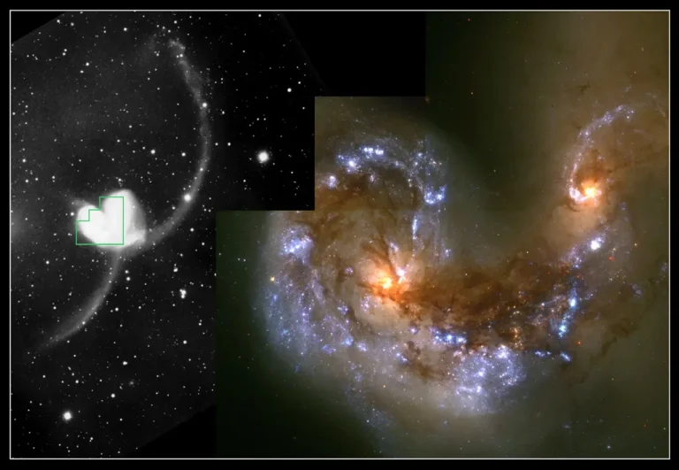Interacting galaxies showing how gravity can trigger bursts of star formation.