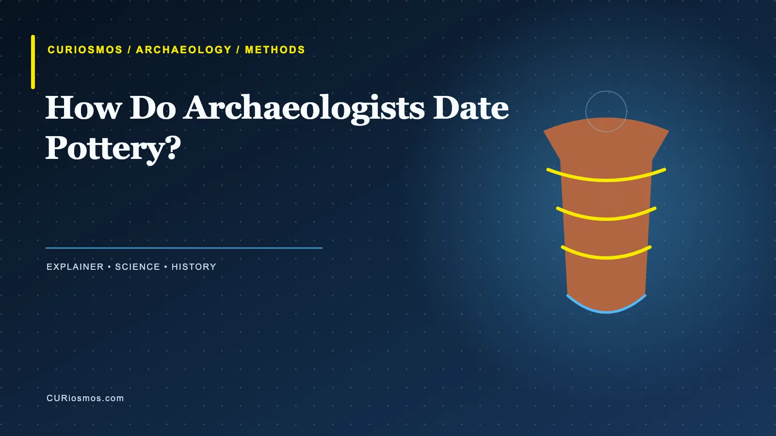 Archaeological pottery sherds arranged for analysis and dating