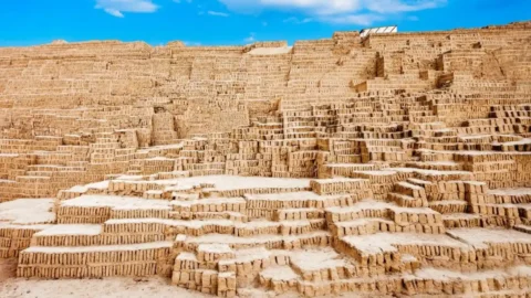Huaca Pucllana archaeological pyramid in Lima's Miraflores district
