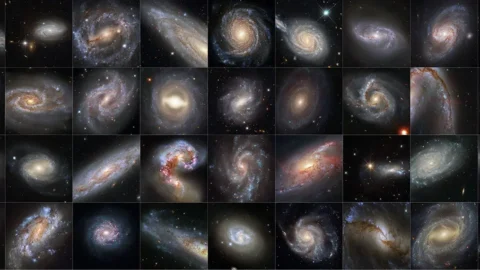 A NASA and Hubble view of galaxies used to measure the universe’s expansion rate.
