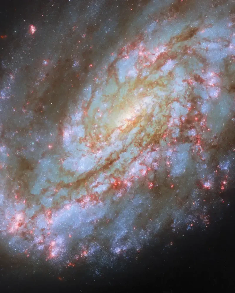 Hubble image of NGC 4654, an asymmetric spiral galaxy in the Virgo Cluster