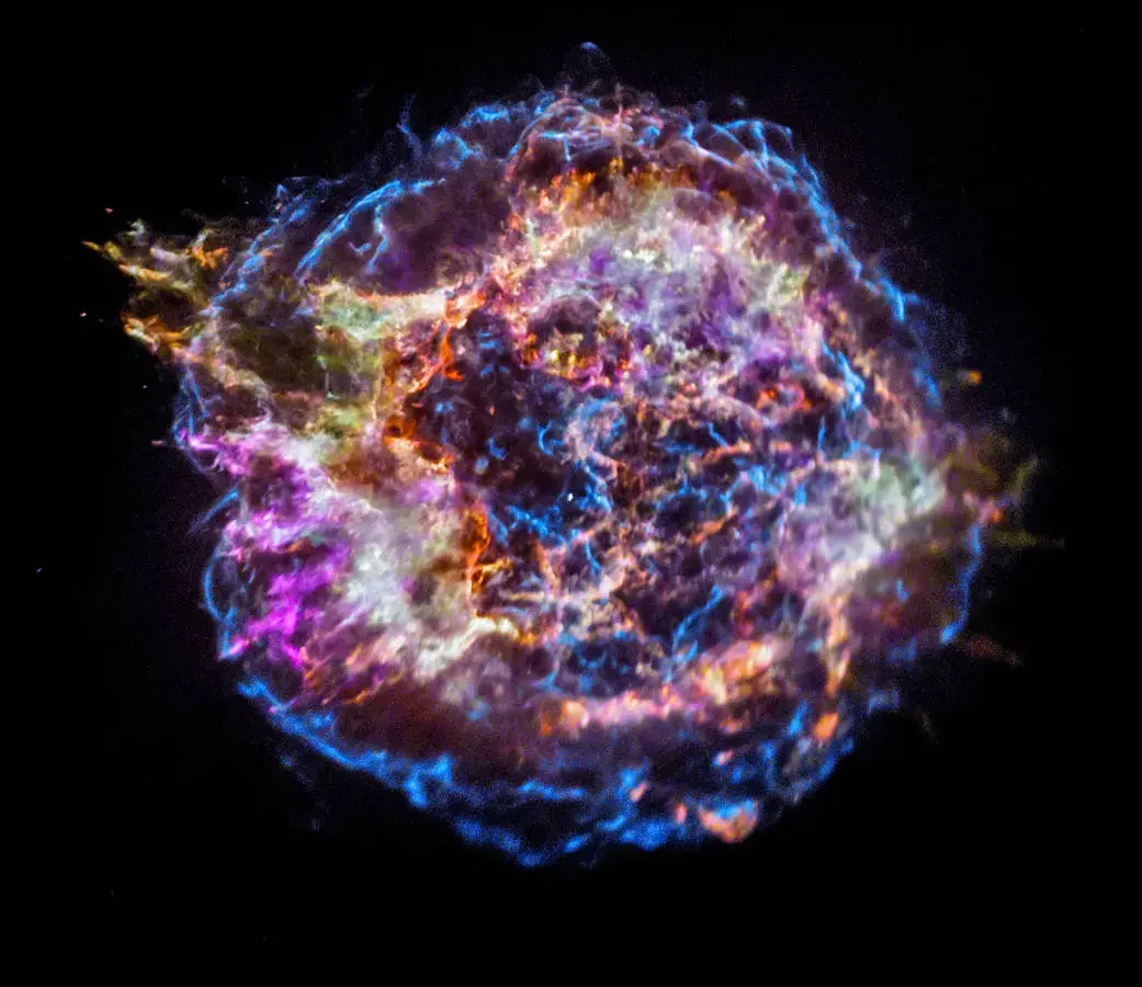 Cassiopeia A supernova remnant in deep space.