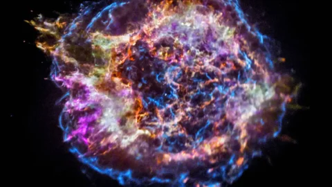 Cassiopeia A supernova remnant in deep space.