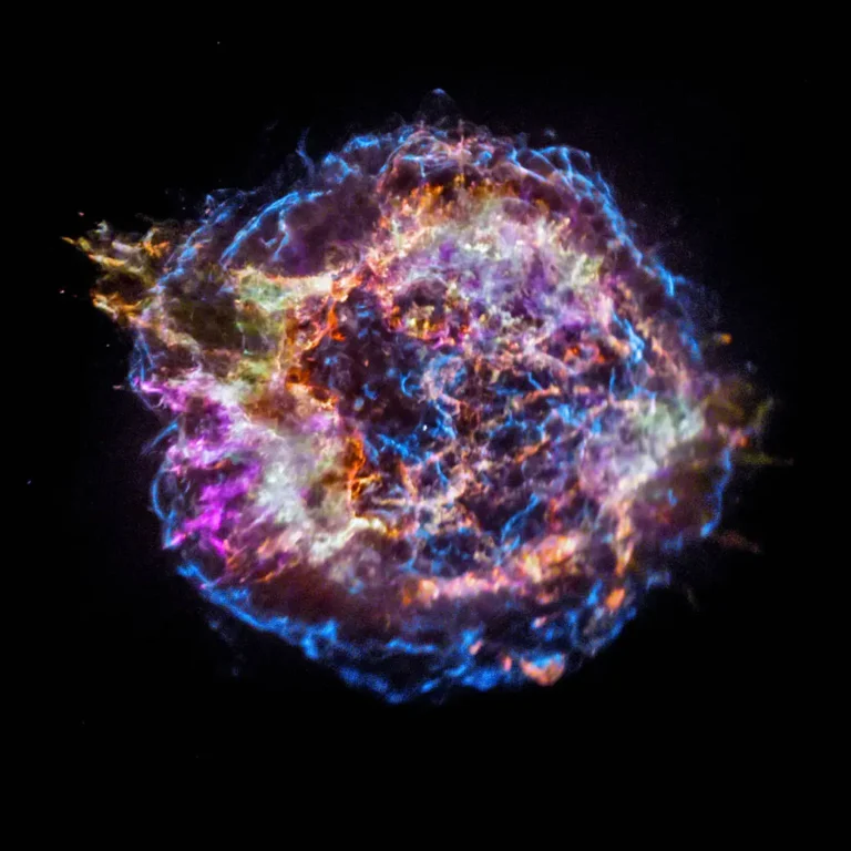 Cassiopeia A supernova remnant in deep space.