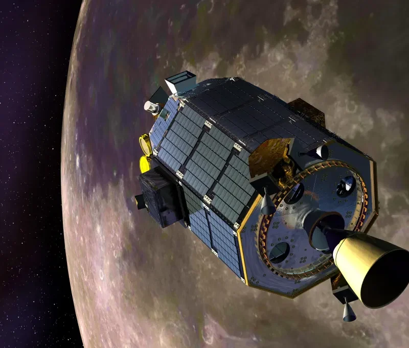 NASA illustration of the LADEE spacecraft orbiting the Moon