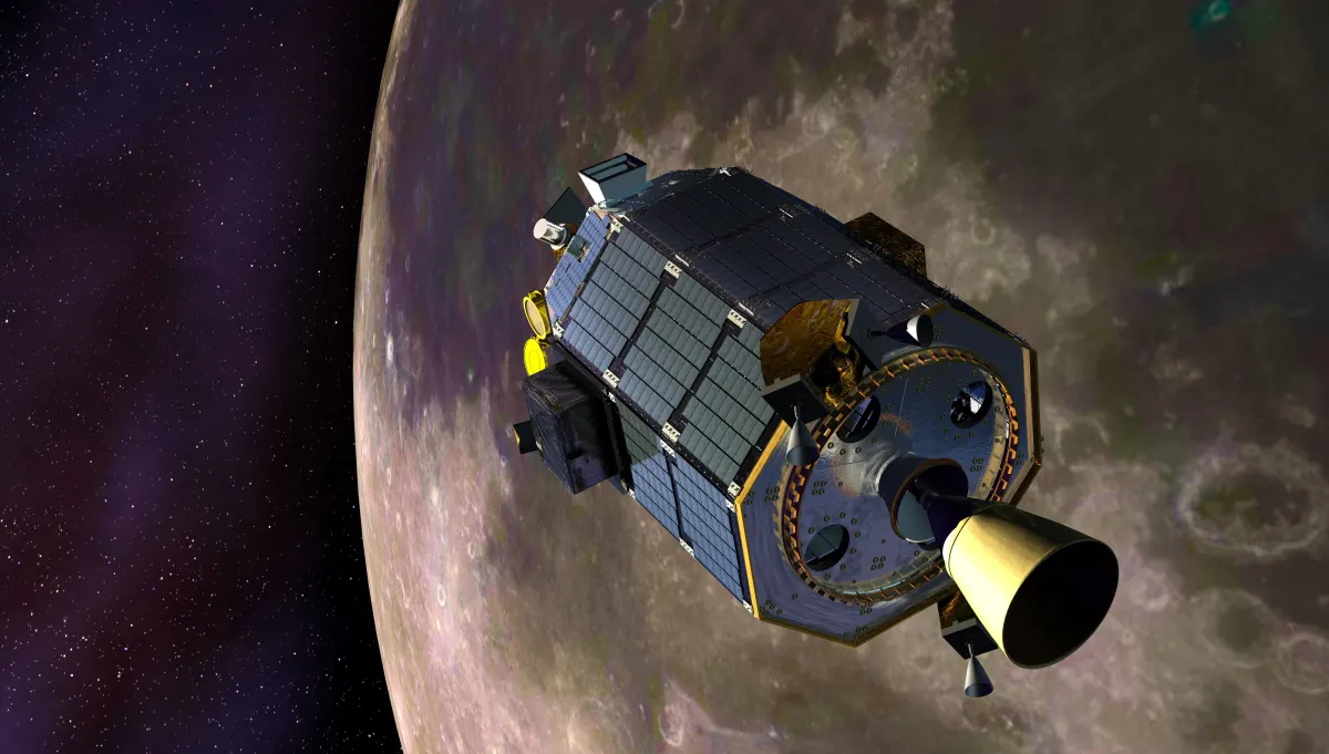 NASA illustration of the LADEE spacecraft orbiting the Moon