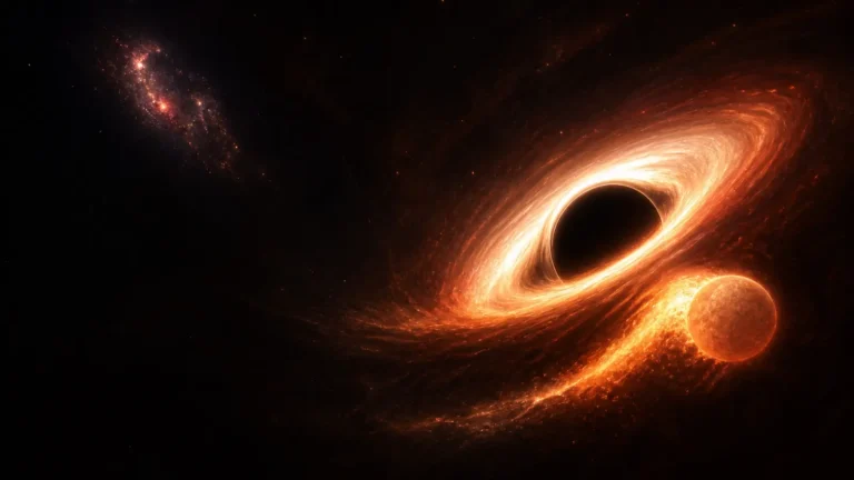 Artist’s impression of a tidal disruption event, with a star being pulled apart by a black hole