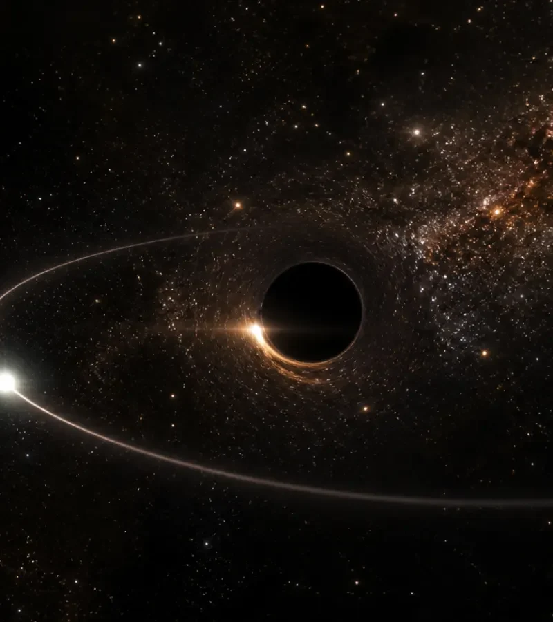 Conceptual illustration of the fast-moving star S301 orbiting the Milky Way’s central black hole