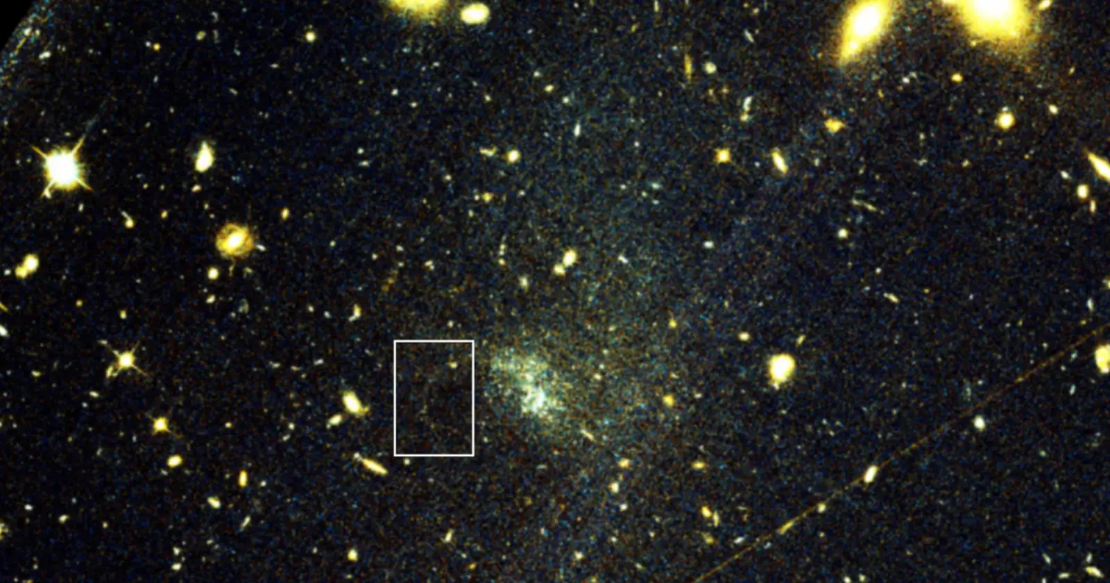 Hubble image showing a faint stellar stream outside the Milky Way.