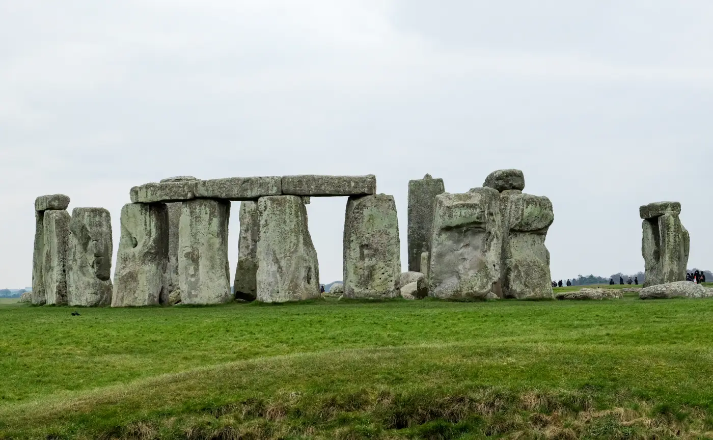Stonehenge standing stones in the Wiltshire landscape