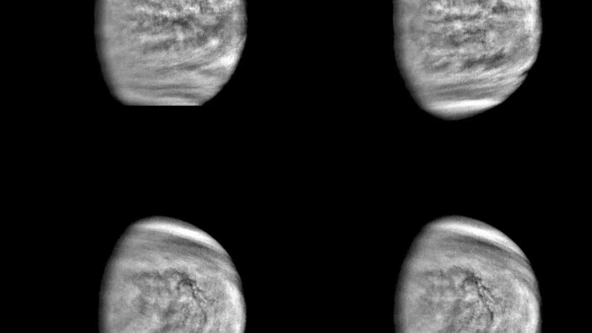 NASA radar view of Venus showing the planet's cloud-shrouded surface