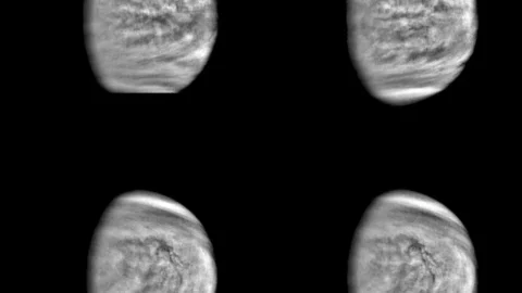 NASA radar view of Venus showing the planet's cloud-shrouded surface