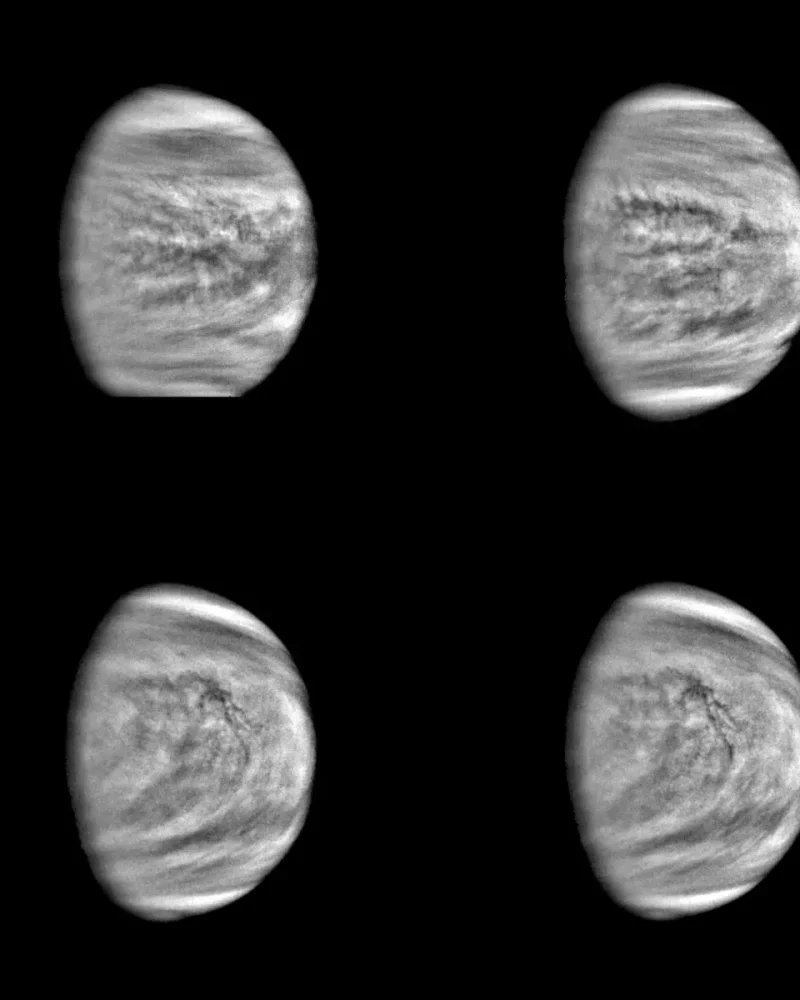 NASA radar view of Venus showing the planet's cloud-shrouded surface