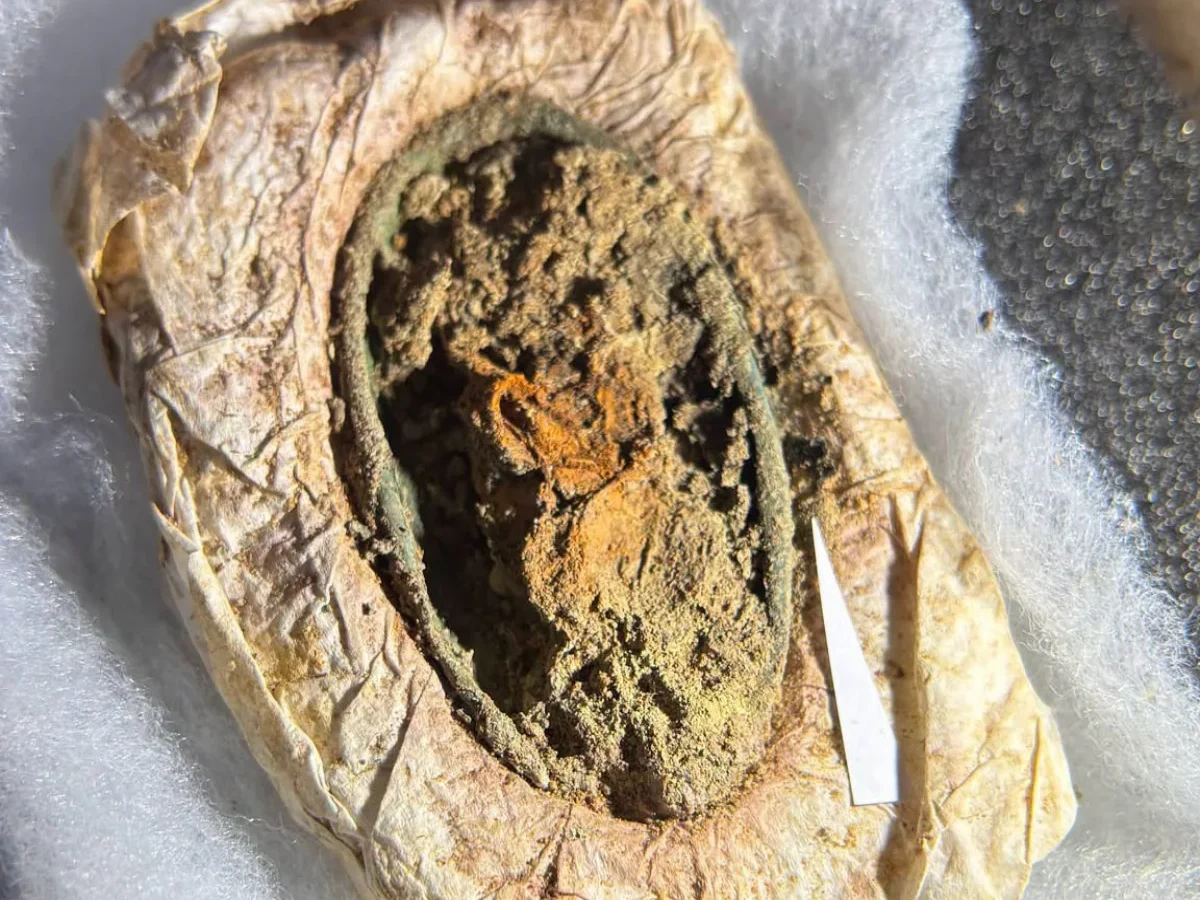 Textile fragments preserved in a Viking woman’s grave at Skonager, Denmark