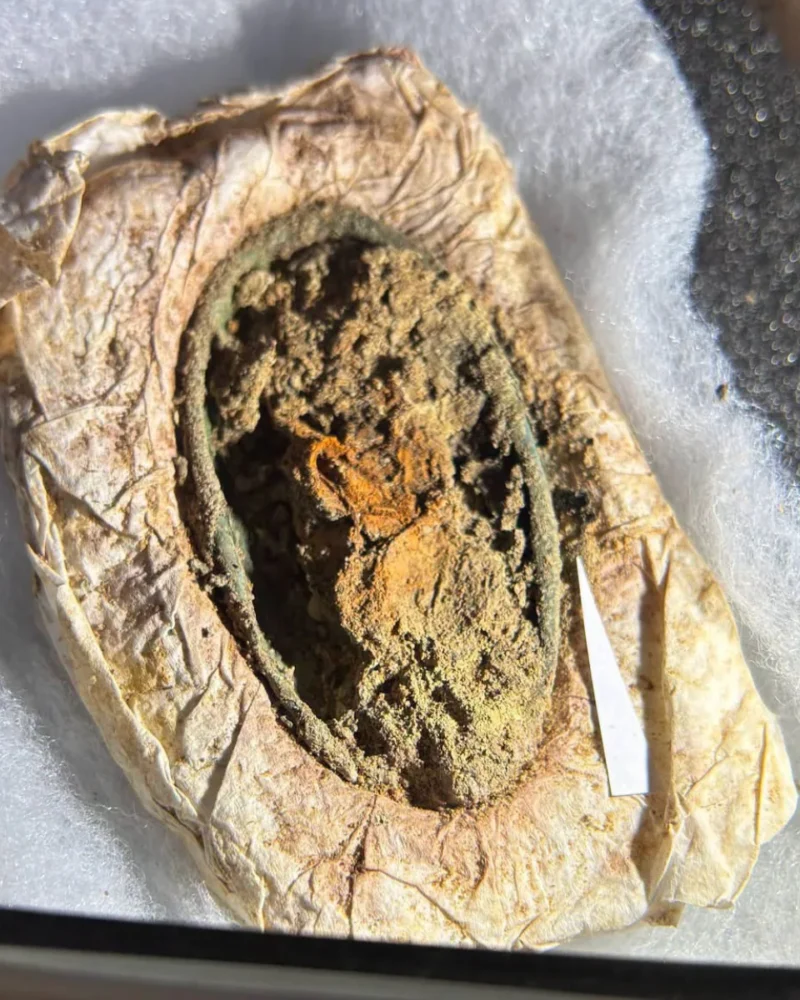 Textile fragments preserved in a Viking woman’s grave at Skonager, Denmark