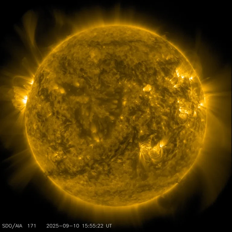 A detailed NASA image of the Sun's active surface and corona