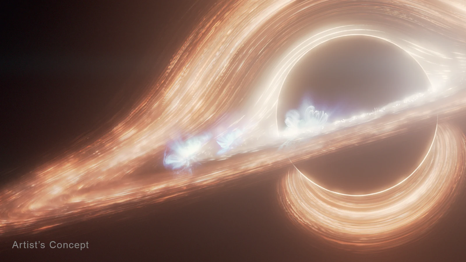 Artist’s concept of hot gas and flares around the Milky Way’s central black hole