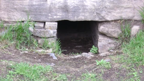 Entrance to a stone gallery at Chavín de Huántar