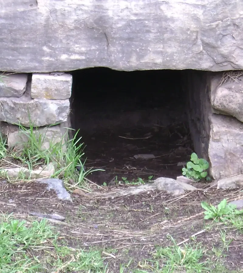 Entrance to a stone gallery at Chavín de Huántar