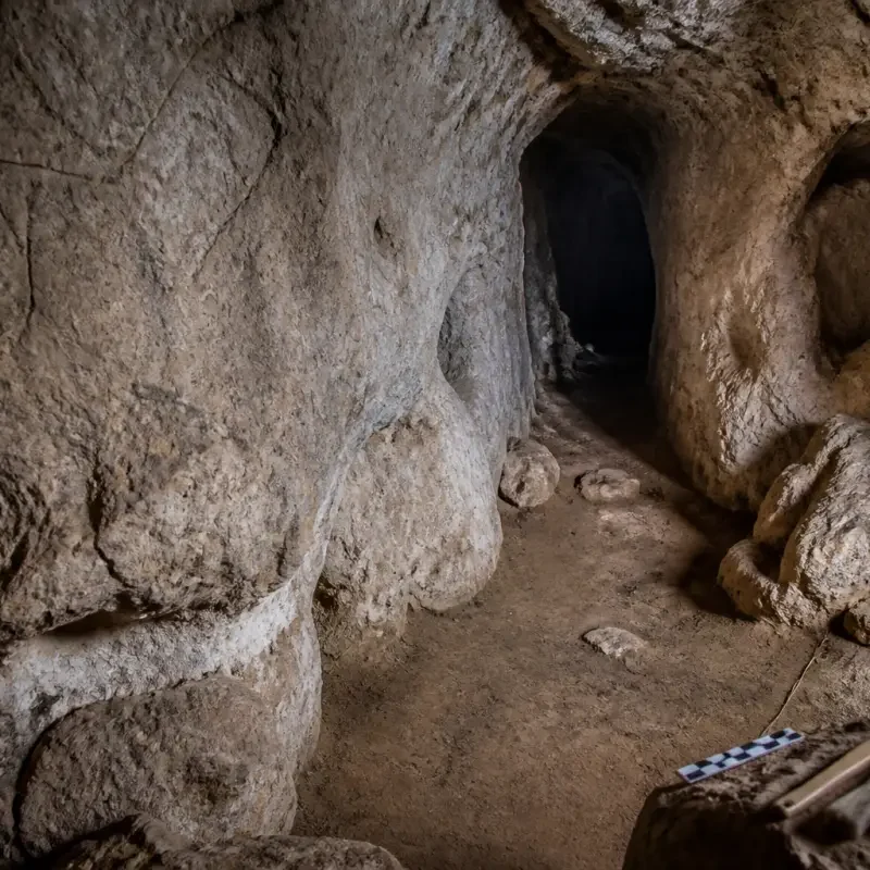 Limestone cave interior, representative archaeology image