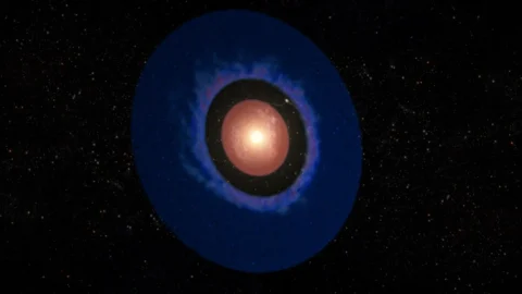 Artist’s concept of young planet Elias 2-24 b inside a dusty protoplanetary disk