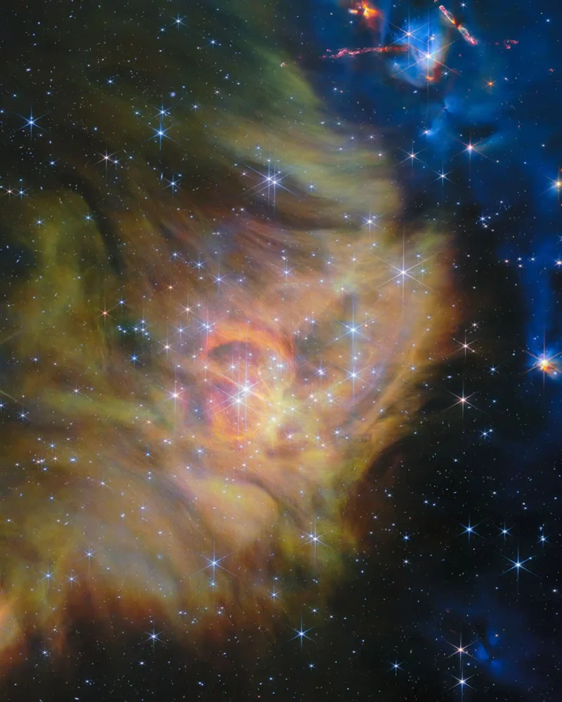 James Webb image of the IC 348 star-forming region, where astronomers found extremely low-mass brown dwarfs