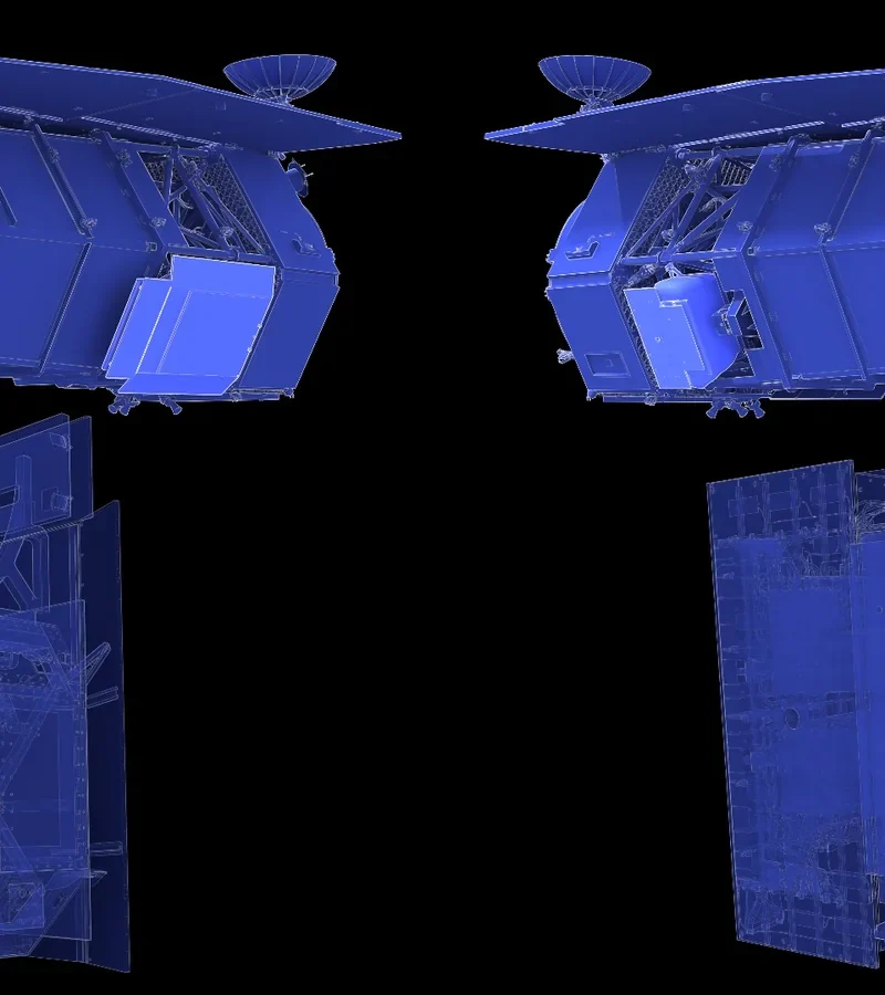 Illustration of NASA’s Nancy Grace Roman Space Telescope with its Wide Field Instrument and coronagraph