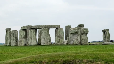 Stonehenge standing stones viewed from the northeast