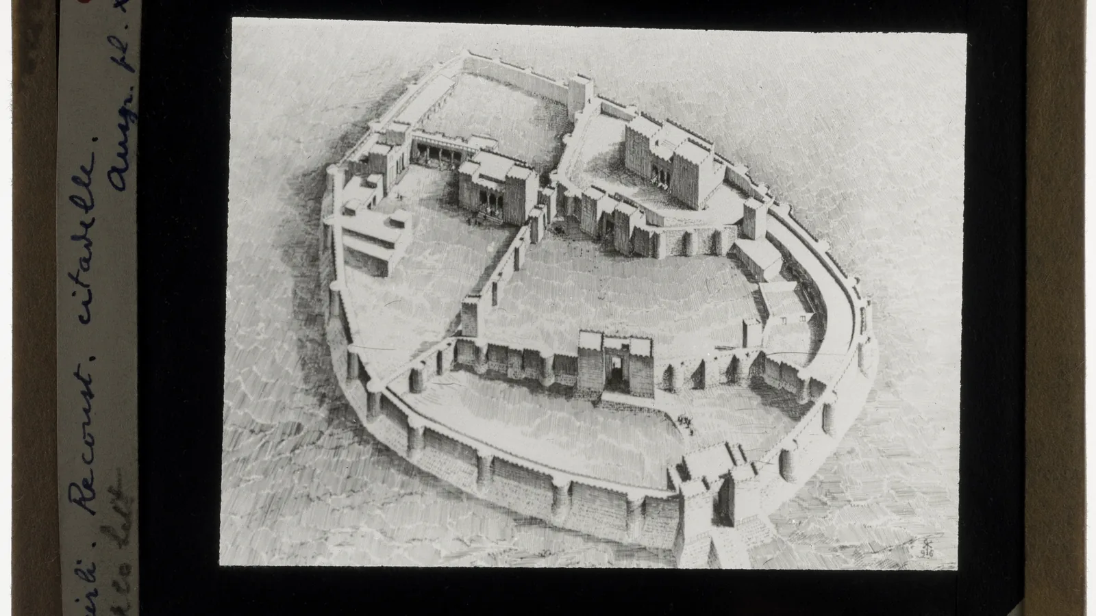 Public-domain reconstruction drawing of the Zincirli citadel showing its walls, gates and internal buildings.