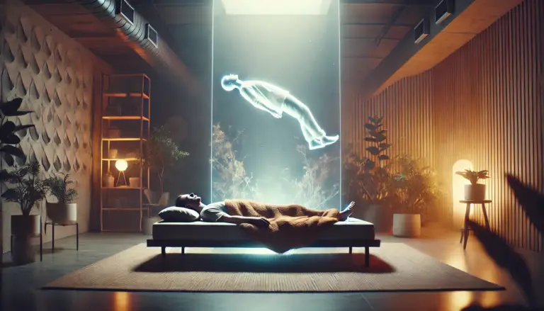 Illustration of an out-of-body experience.