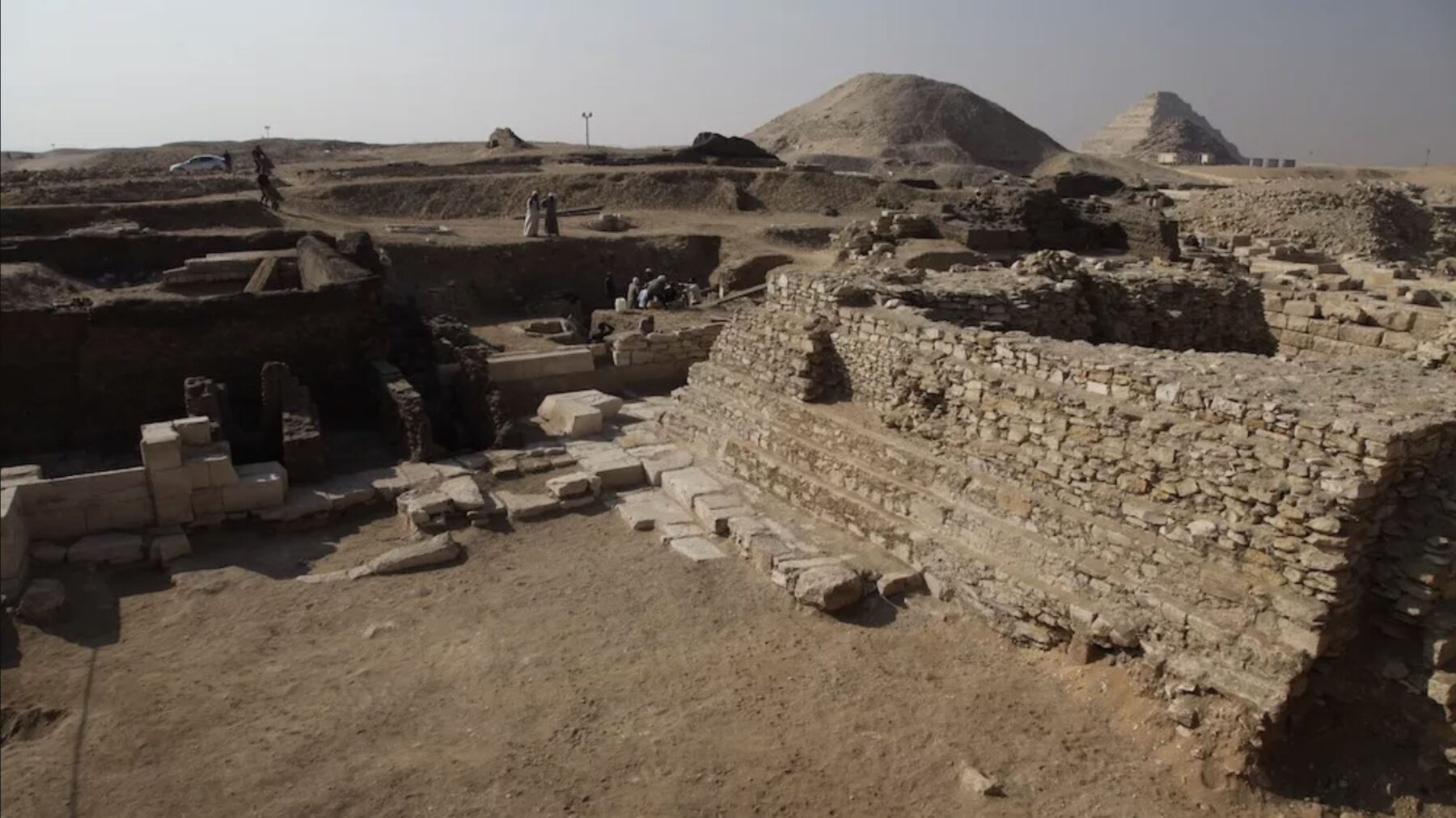 A photograph showing Saqqara and the new Pyramid. Zahi Hawass.